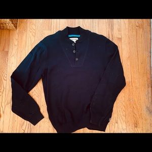 Chaps 100% cotton pullover sweater - navy - large